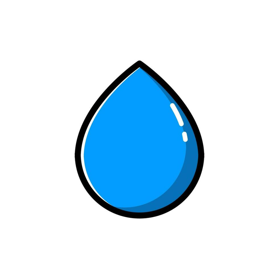 The design of the water droplets is blue, using a flat design style vector