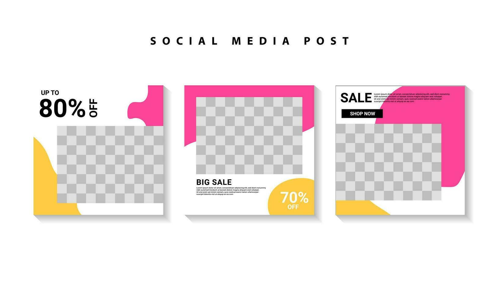 Social media post templates, perfect for digital marketing, social media templates that are modern, trendy and attractive vector