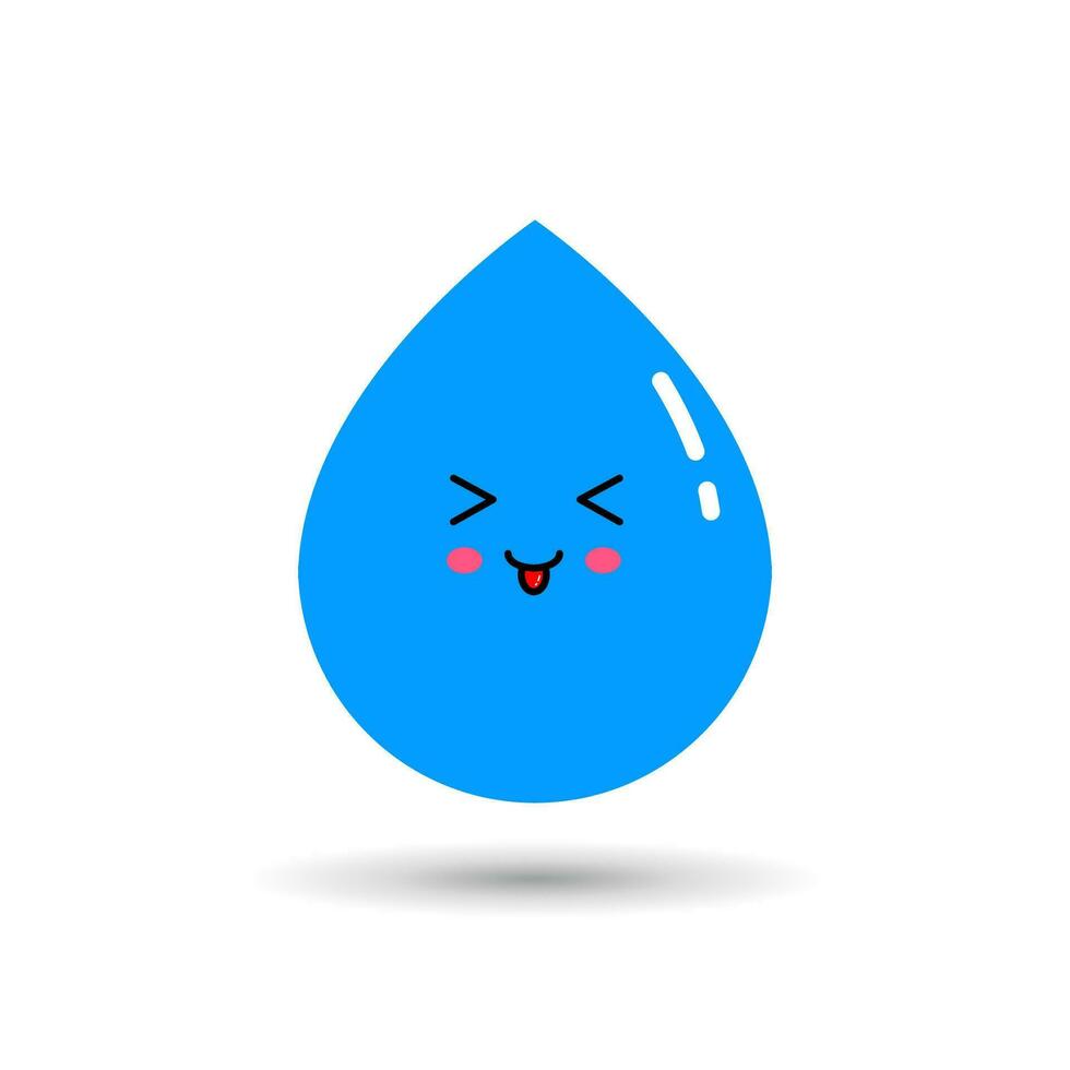 Blue water droplets with cute facial expressions vector