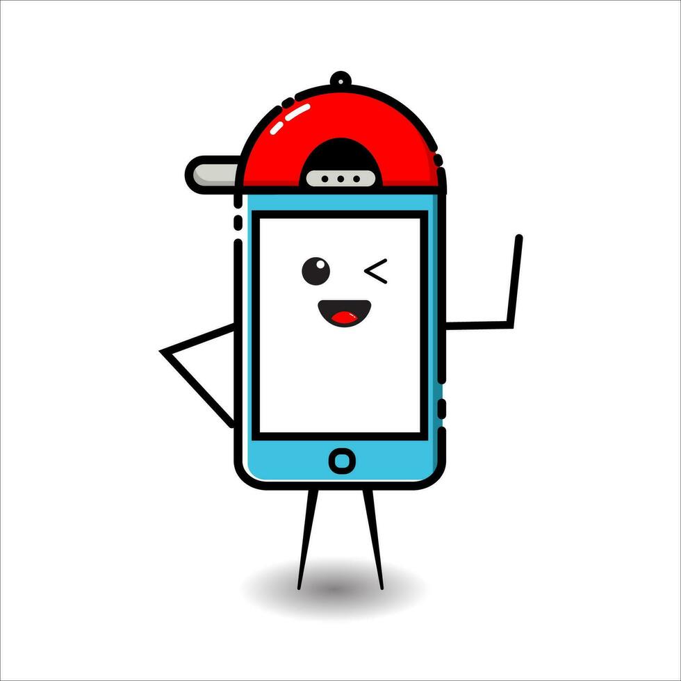 A modern mobile with a flat design style with a cute expression vector