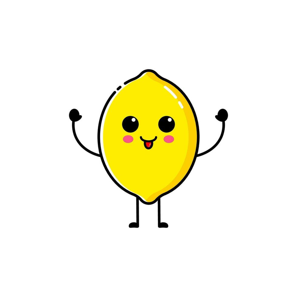 Lemon character design with funny and cute expressions vector