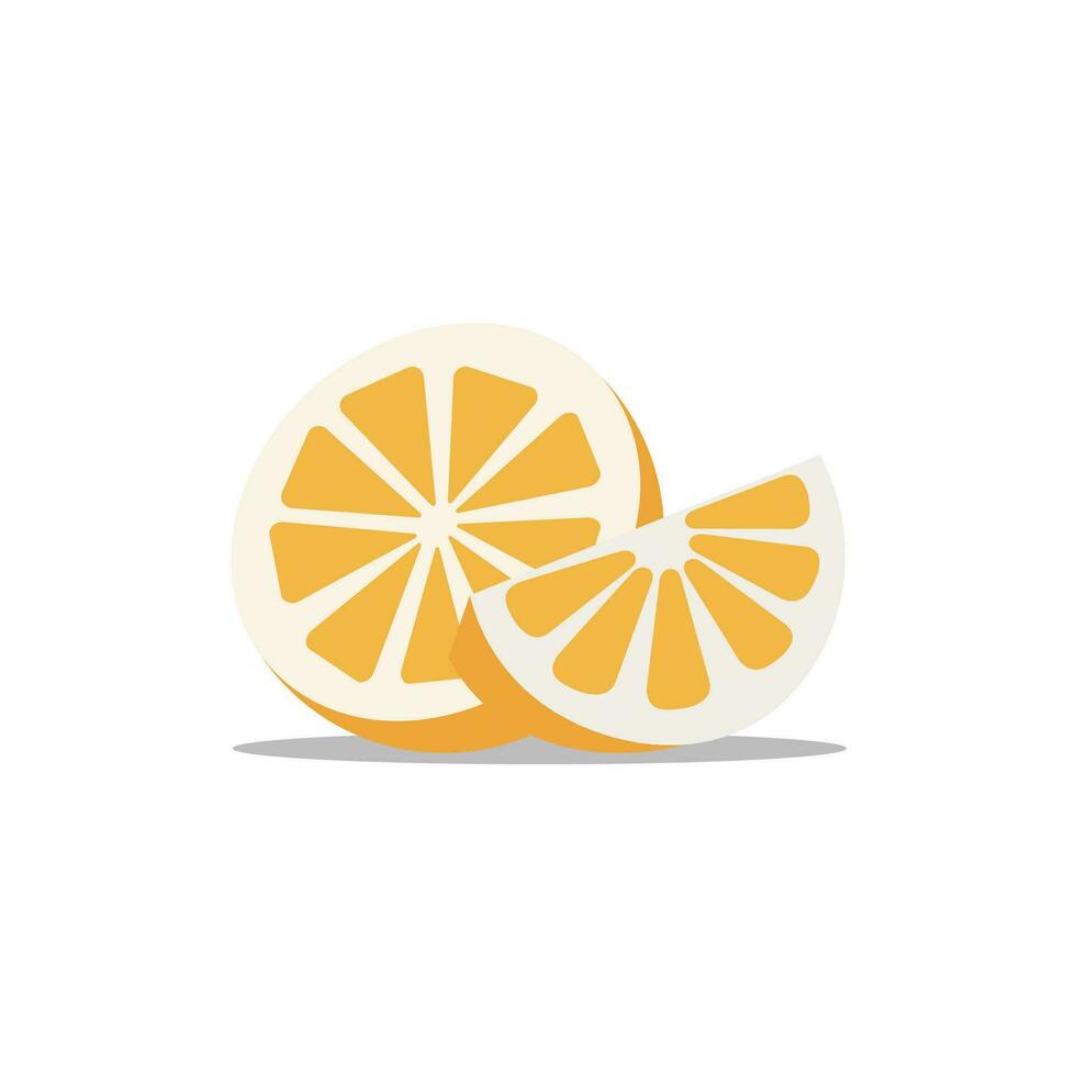 Pieces of lemon or orange, modern design, vector