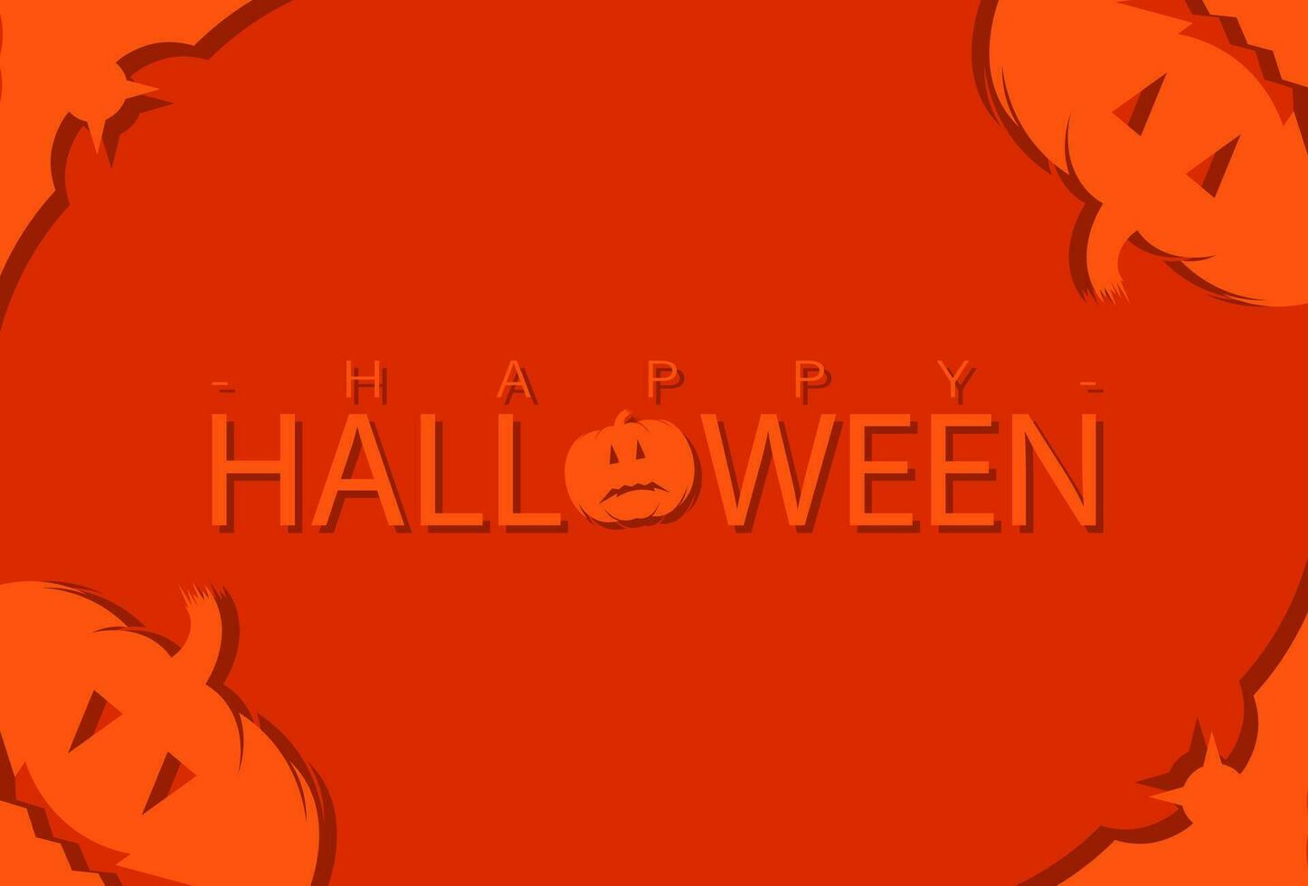 Halloween greeting design with paper cut, orange and white vector