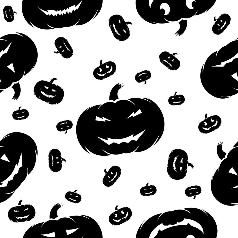 black pumpkin vector seamless pattern