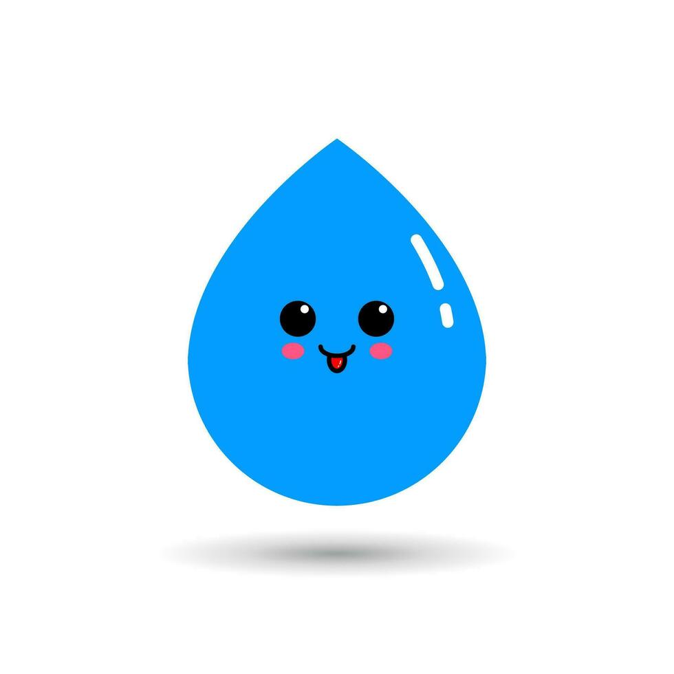 Blue water droplets with cute facial expressions vector
