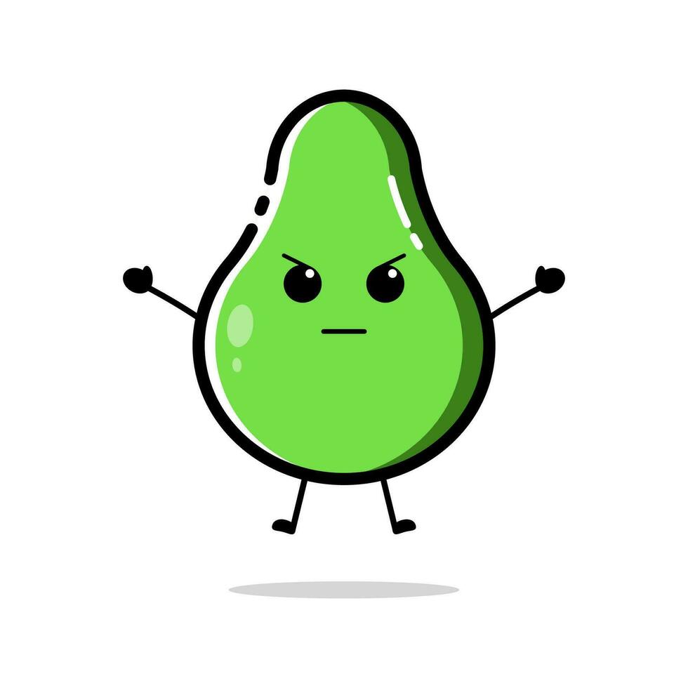 Avocado characters with funny and cute expressions in flat design style vector
