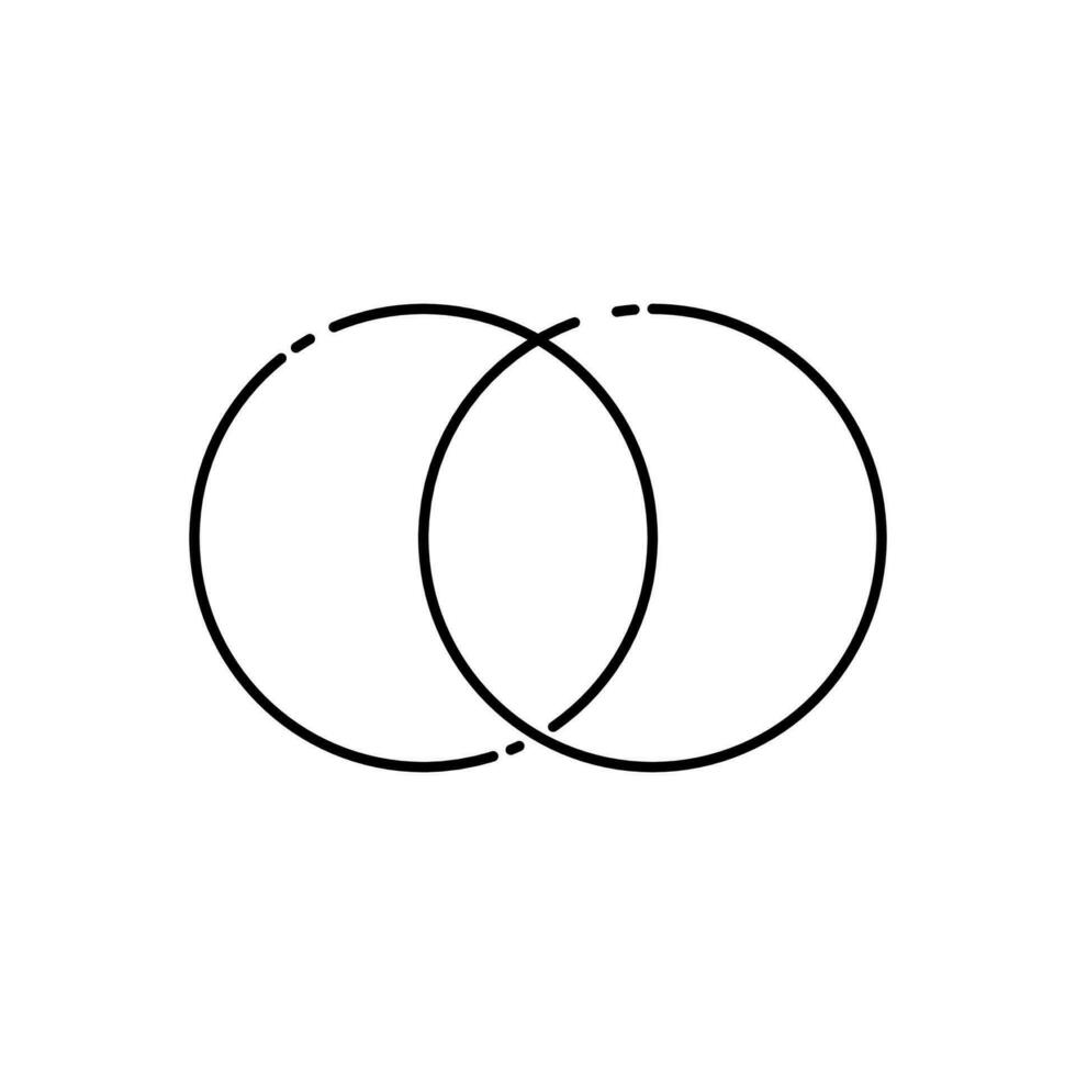 A modern two-circle logo with broken lines vector