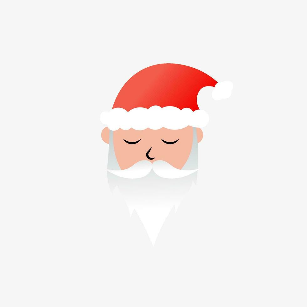 Santa Claus, white beard and wearing a Christmas hat, red, white, and black vector