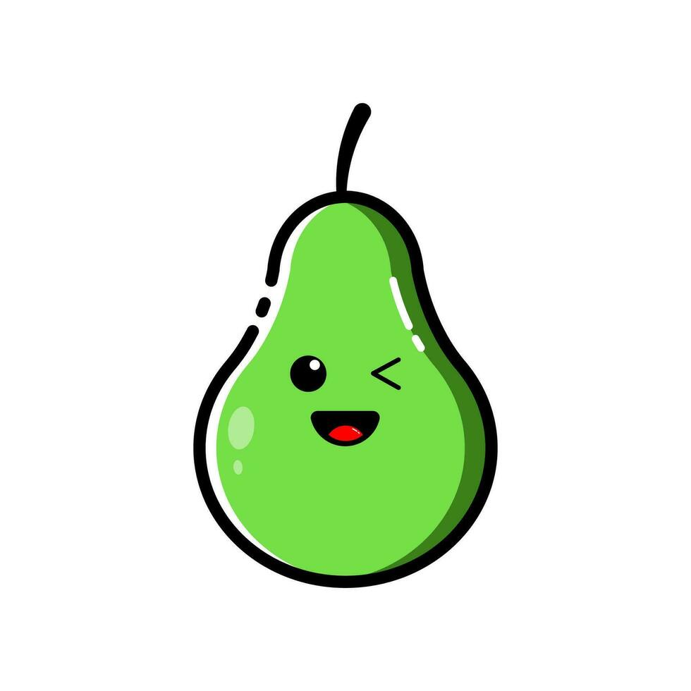 Avocado characters with funny and cute expressions in flat design style vector