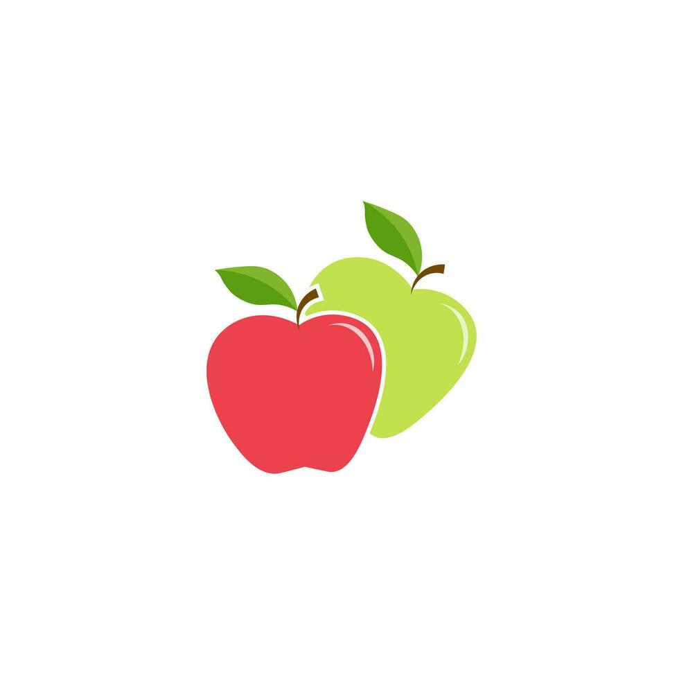 verde y rojo manzana iconos, moderno diseño - vector icono.