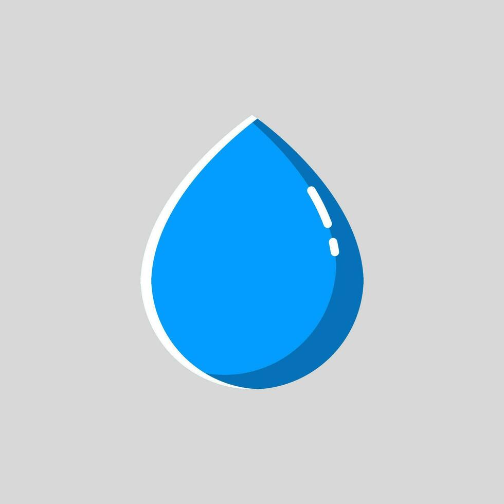 The design of the water droplets is blue, using a flat design style vector