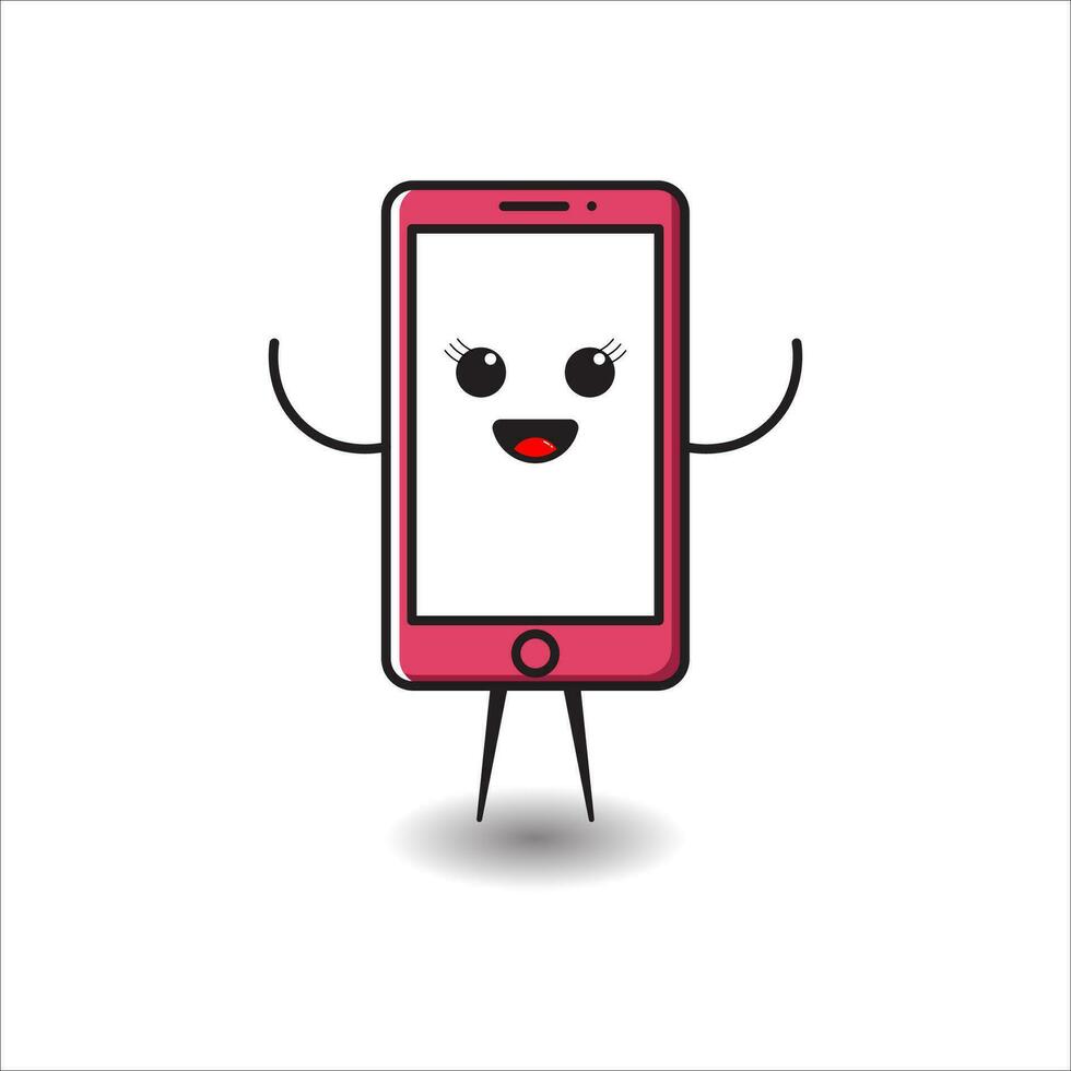 A modern mobile with a flat design style with a cute expression vector