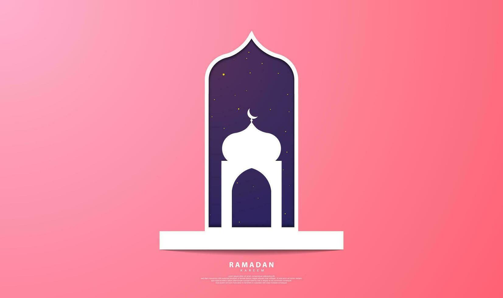 Ramadan-themed design with paper cut style, there are elements such as stars, mosques, shadows of buildings and mosques, suitable for ramadan backgrounds, posters, banners, vouchers, cards, templates. vector