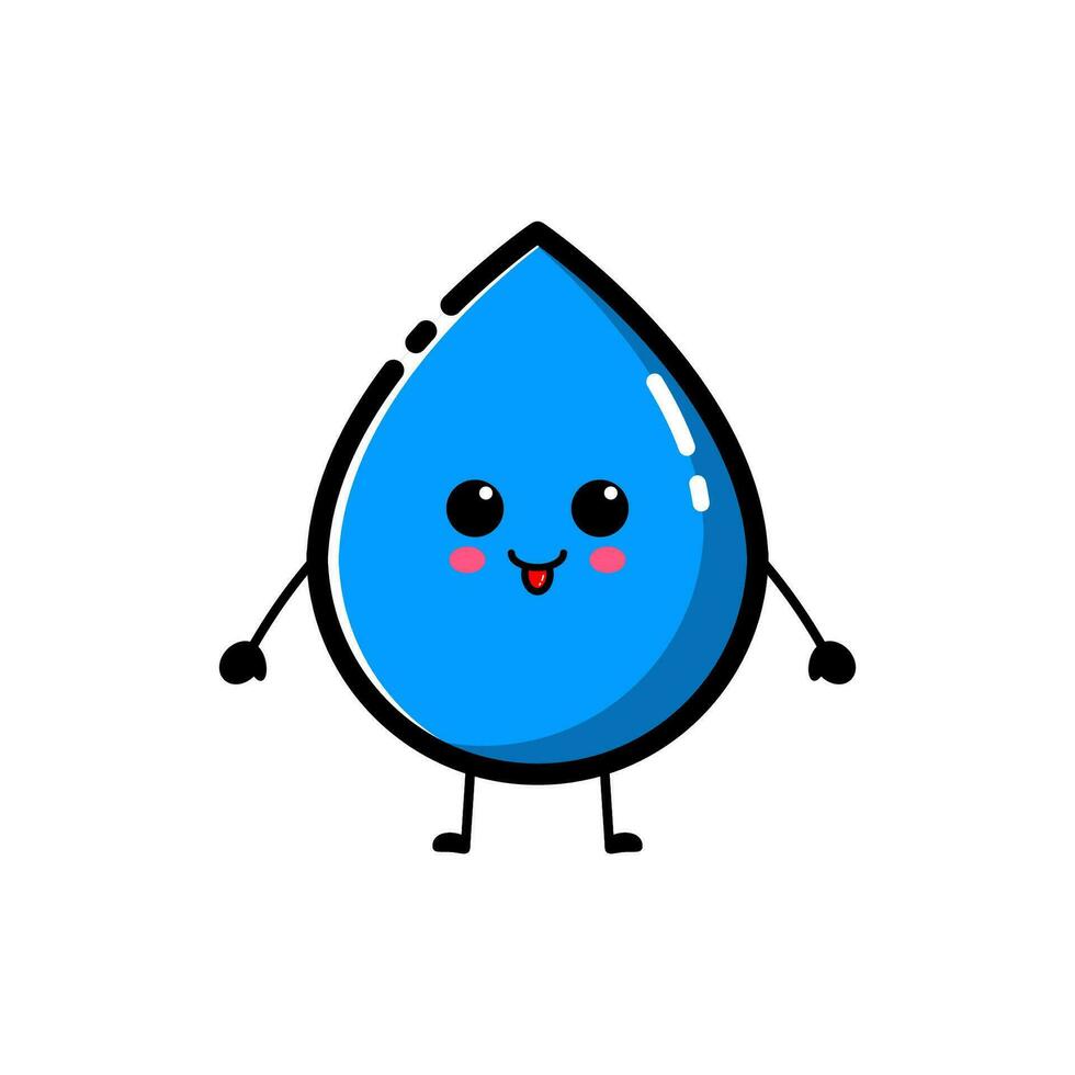 Blue water drop characters with cute facial expressions vector