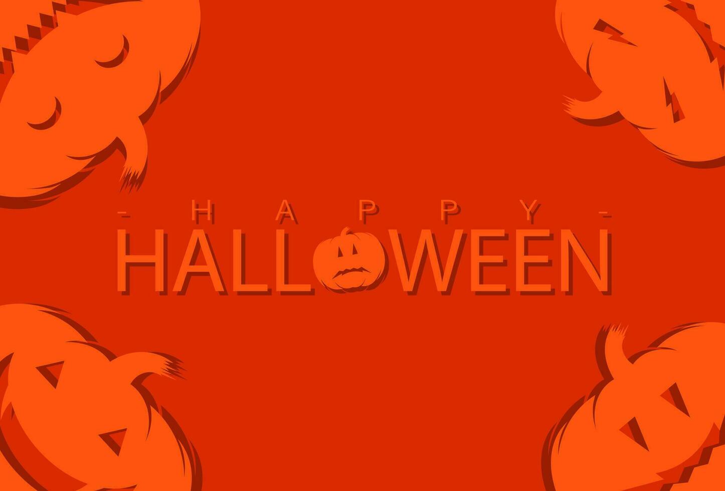 Halloween greeting design with paper cut, orange and white vector