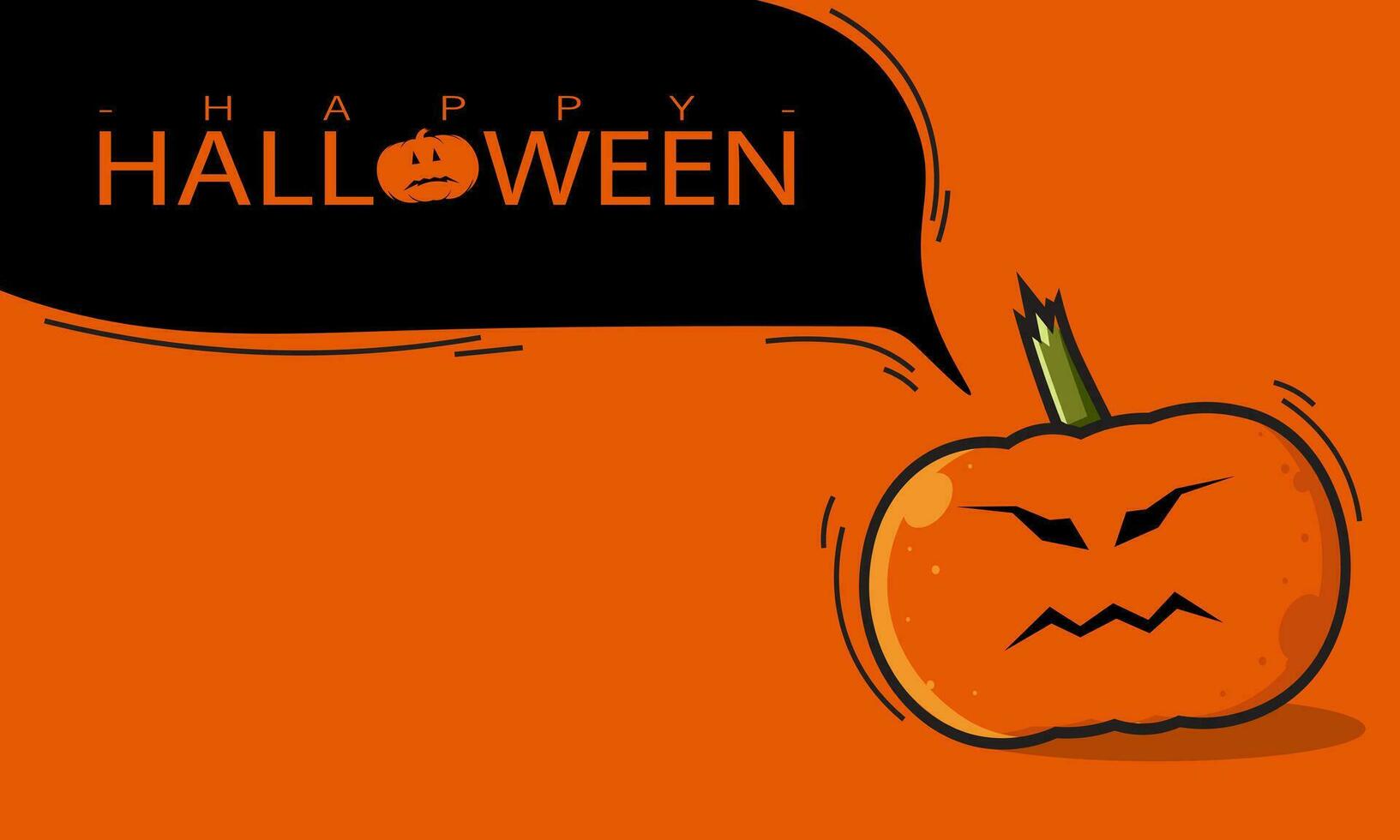 Halloween background, pumpkin hanging on a tree vector