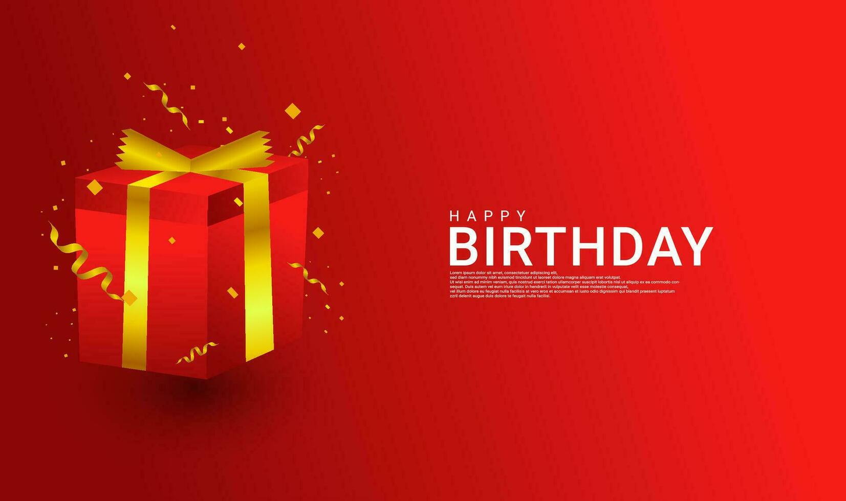 Happy birthday cards, red and gold, suitable for invitation cards, backgrounds, posters, social media posts and more vector