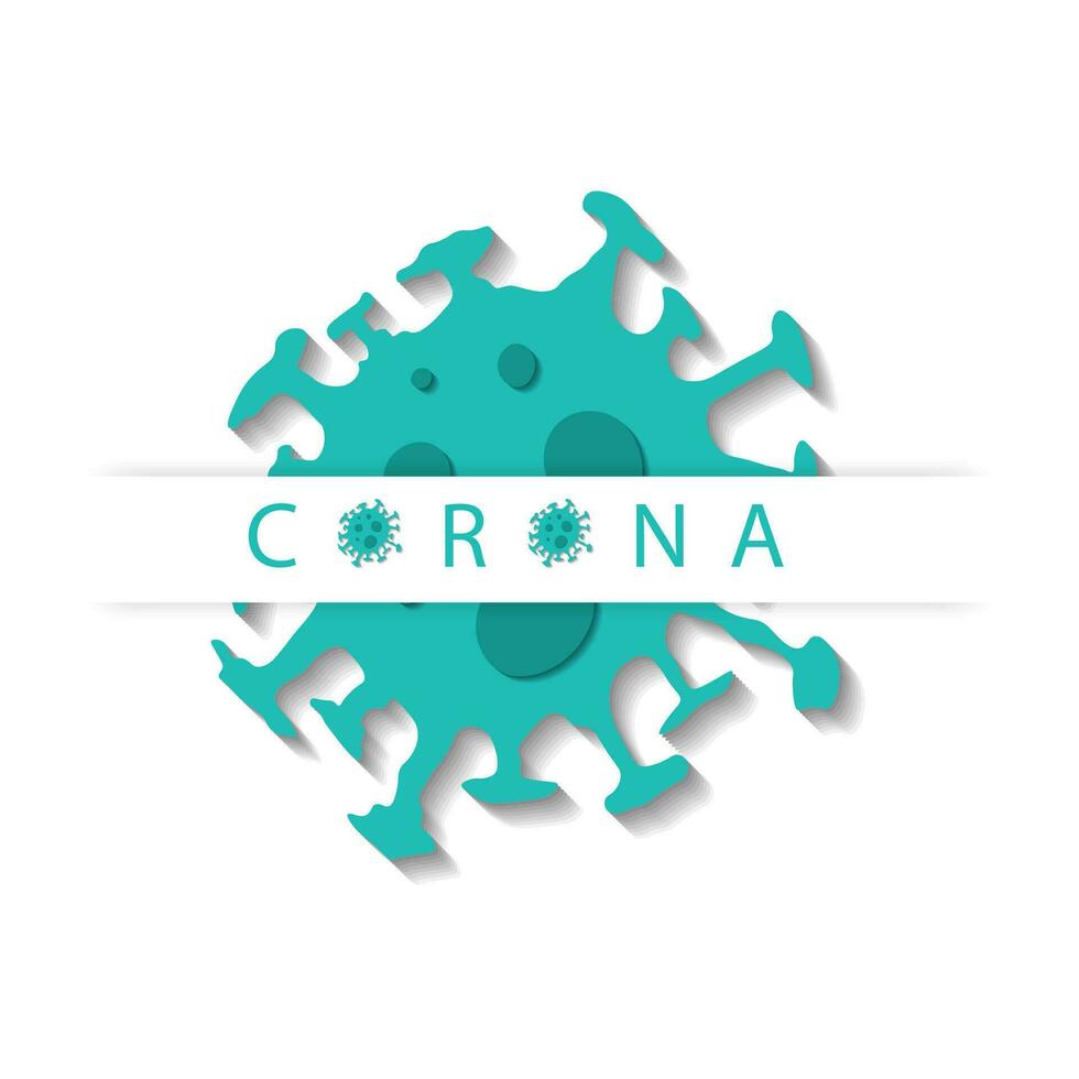 Corona virus illustration design, green vector