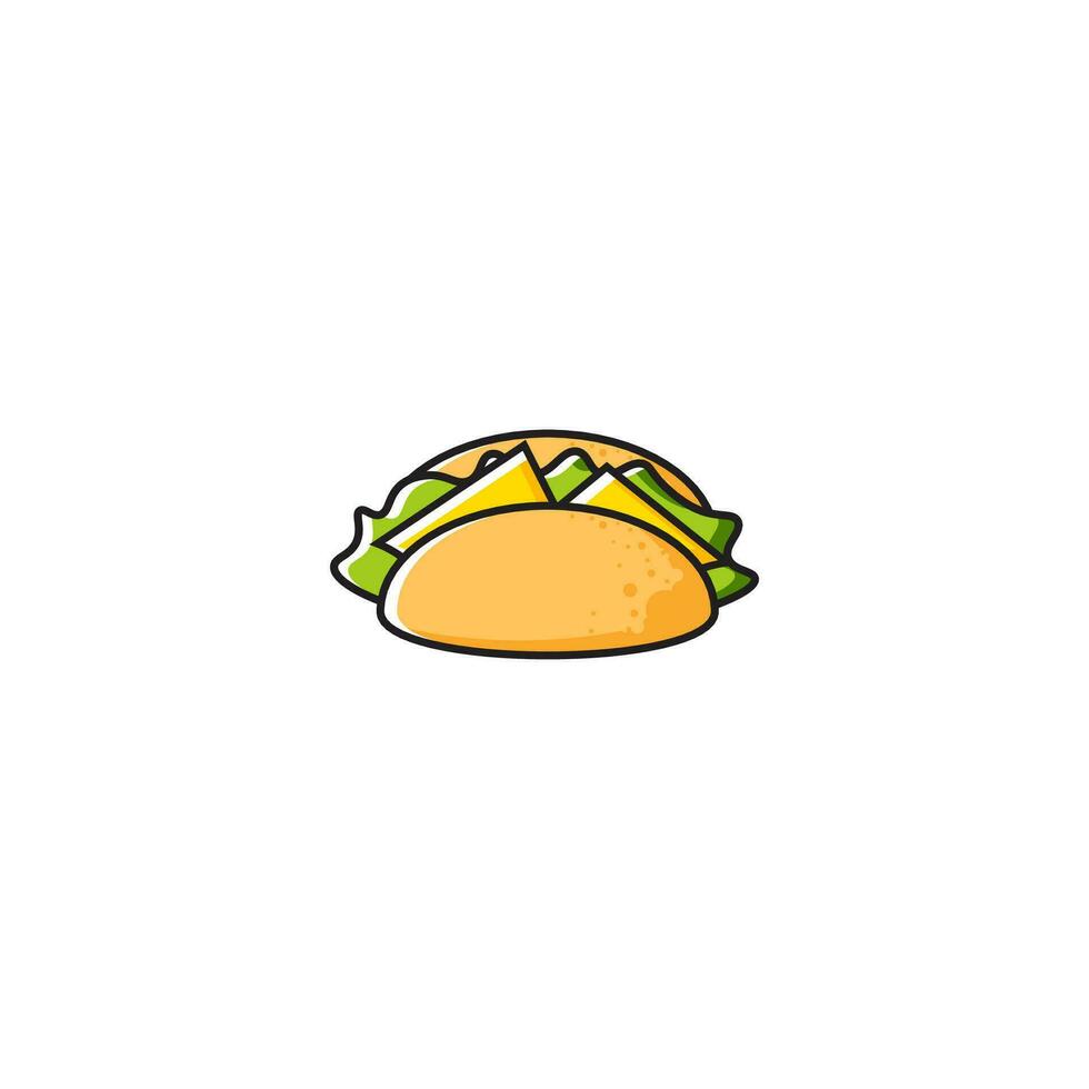 tacos icono, rápido alimento, vector