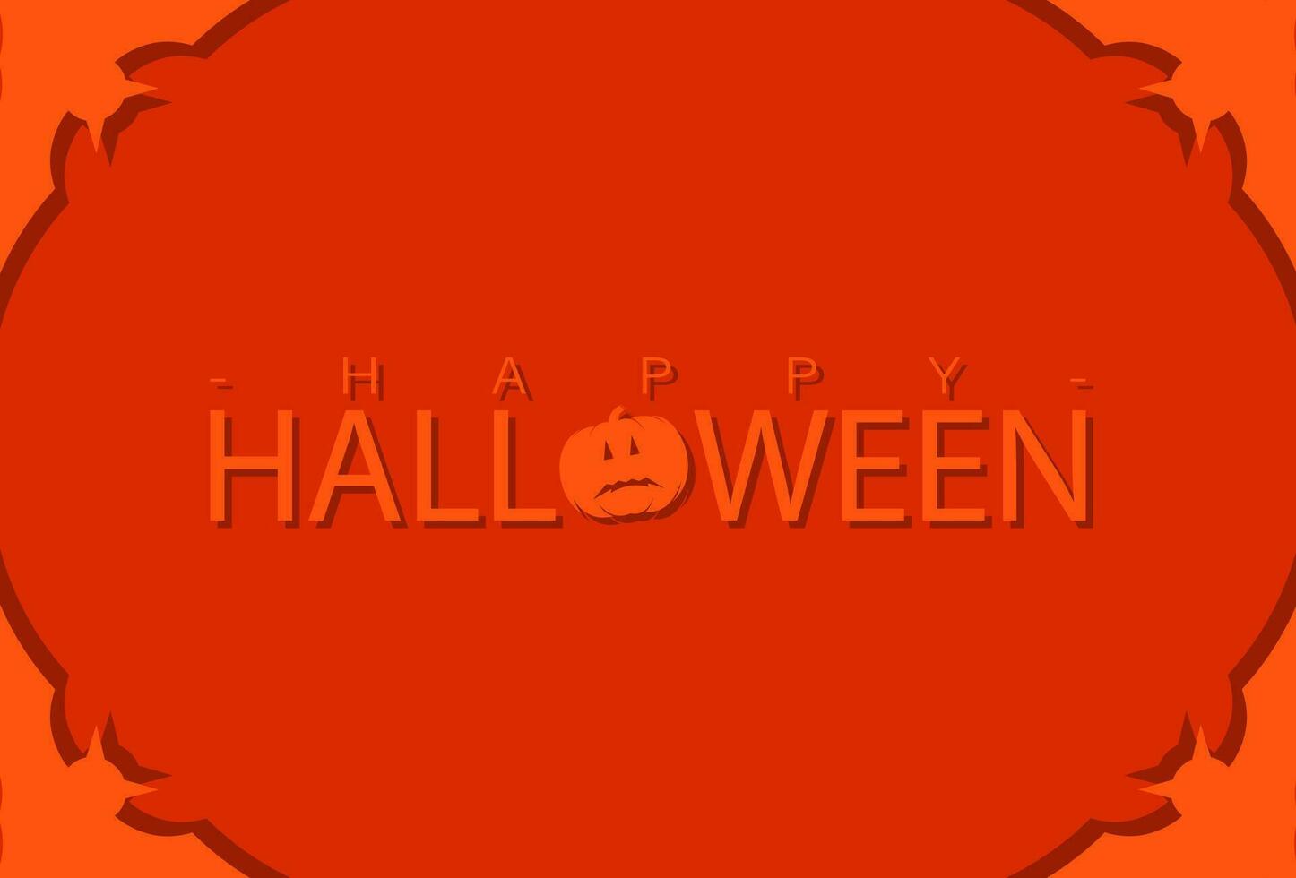 Halloween greeting design with paper cut, orange and white vector