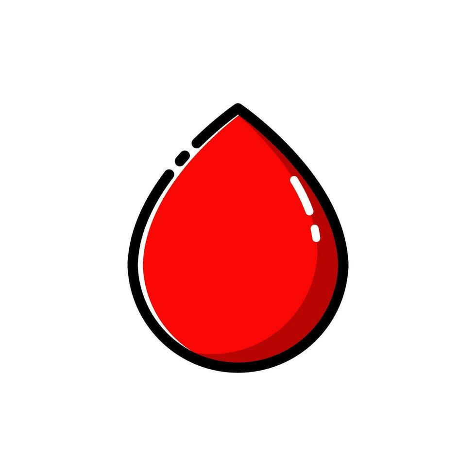 Red blood drop design with flat design style vector