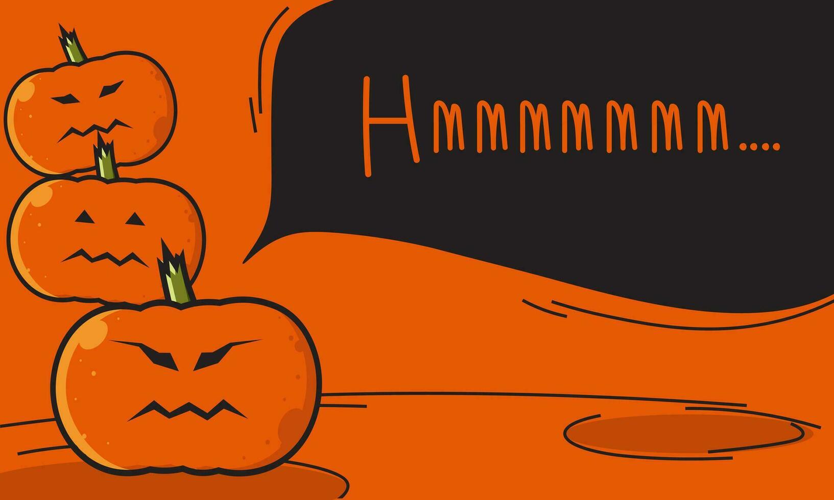 Halloween background, pumpkin hanging on a tree vector