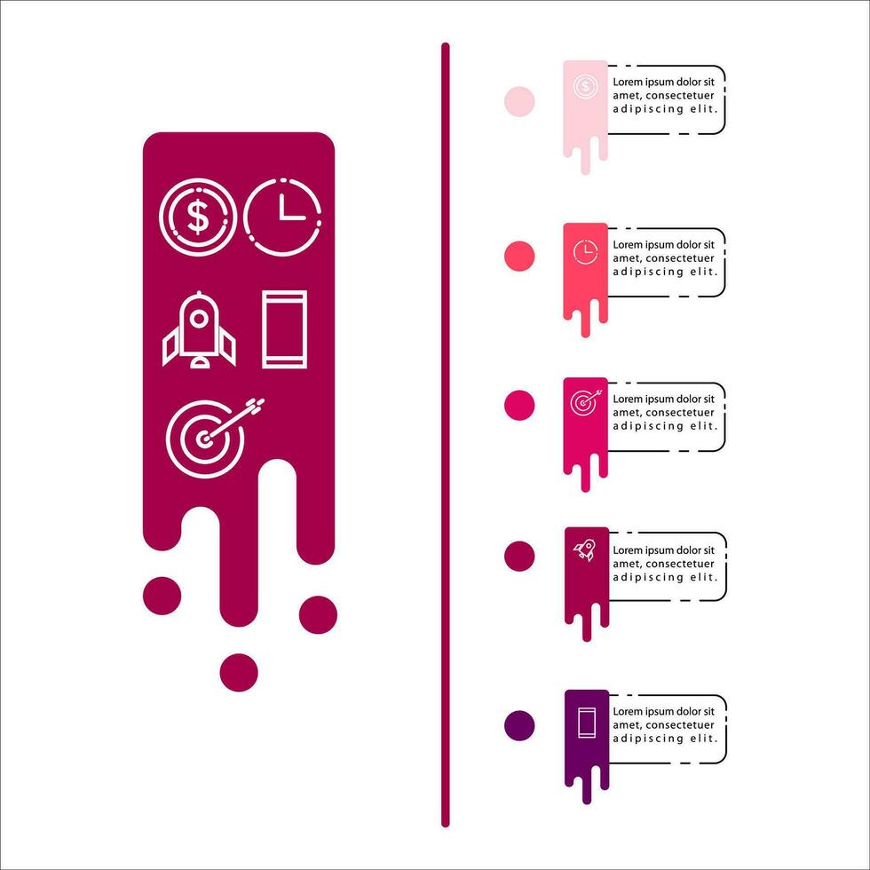 vector infografía modelo con íconos y 5 5 opciones o pasos. para proceso diagramas, presentaciones, flujo de trabajo disposición, pancartas, informacion cartas