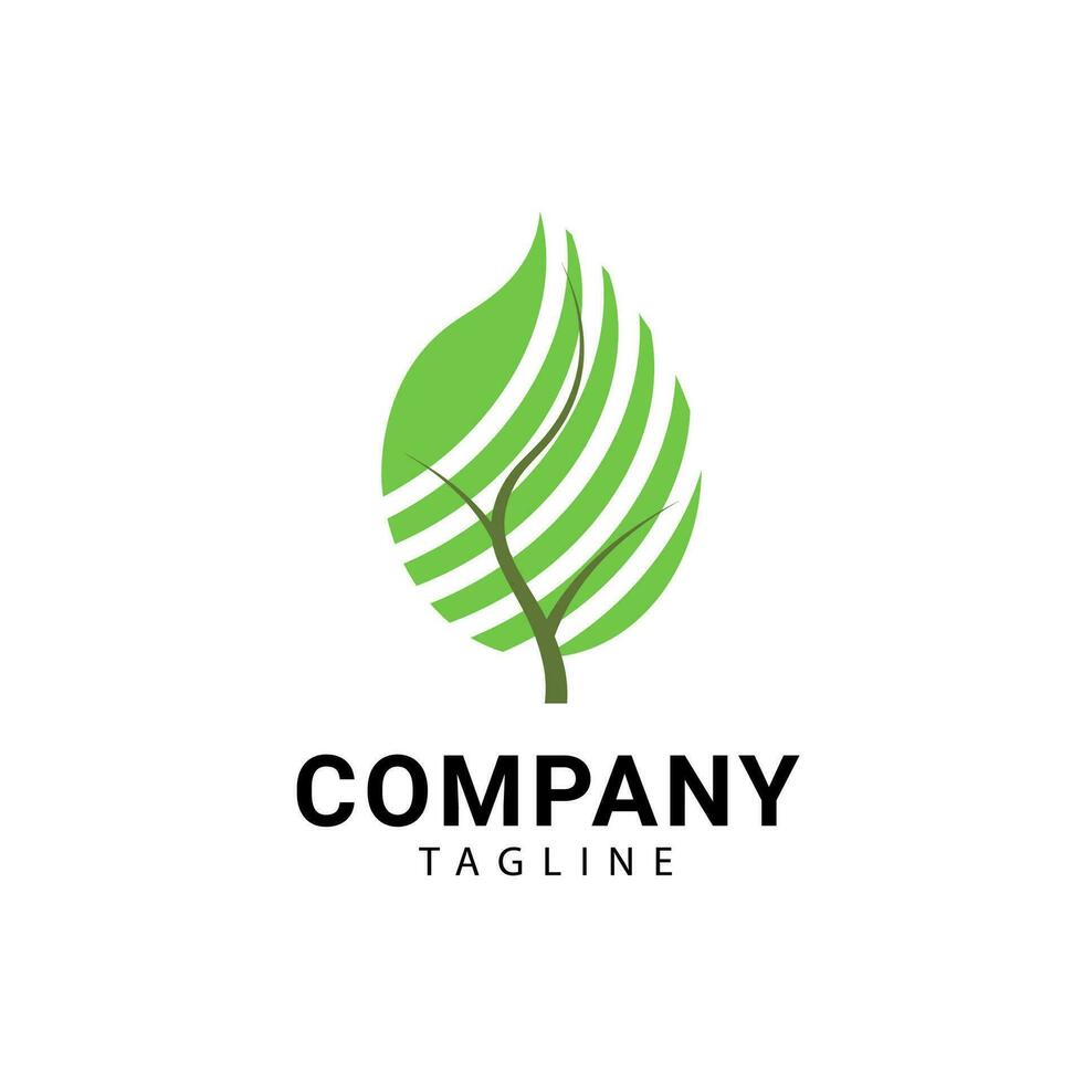 green plant logo which looks modern and trendy vector