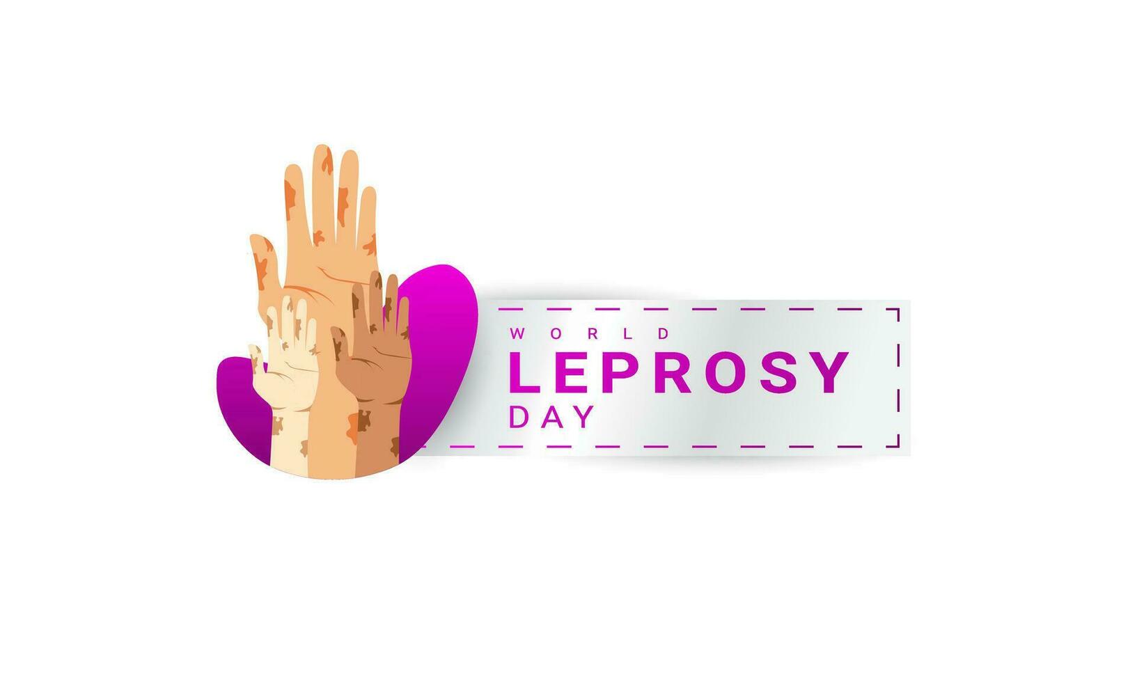 World Leprosy day background is purple in color with a modern design style vector