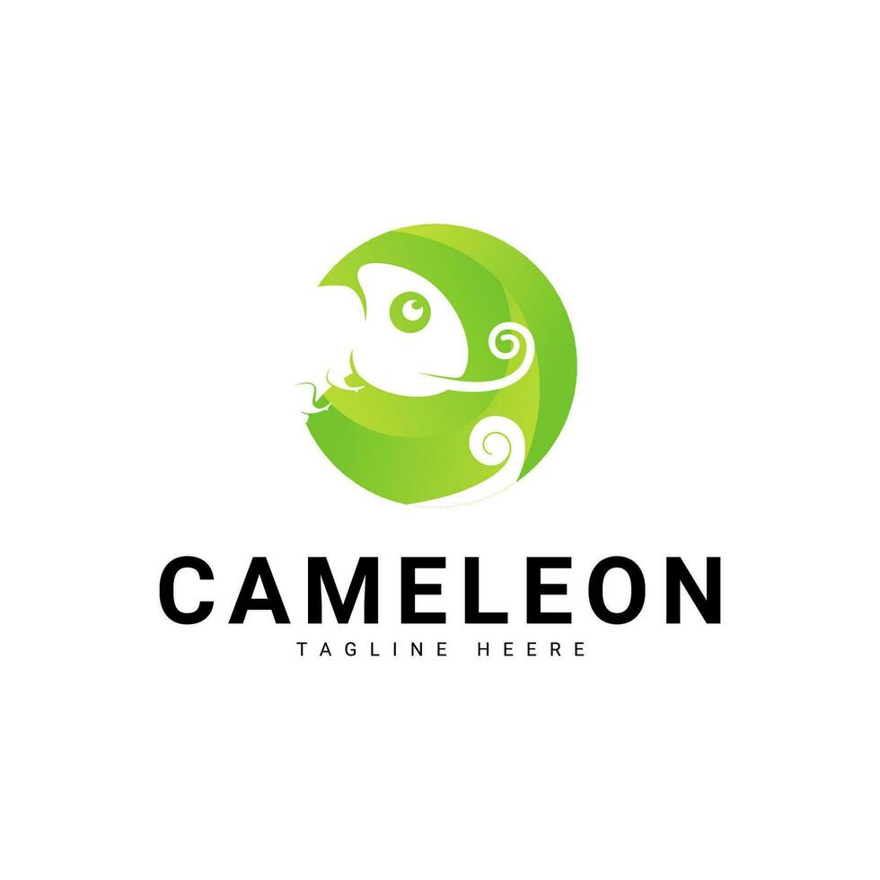 trendy and modern green chameleon logo vector