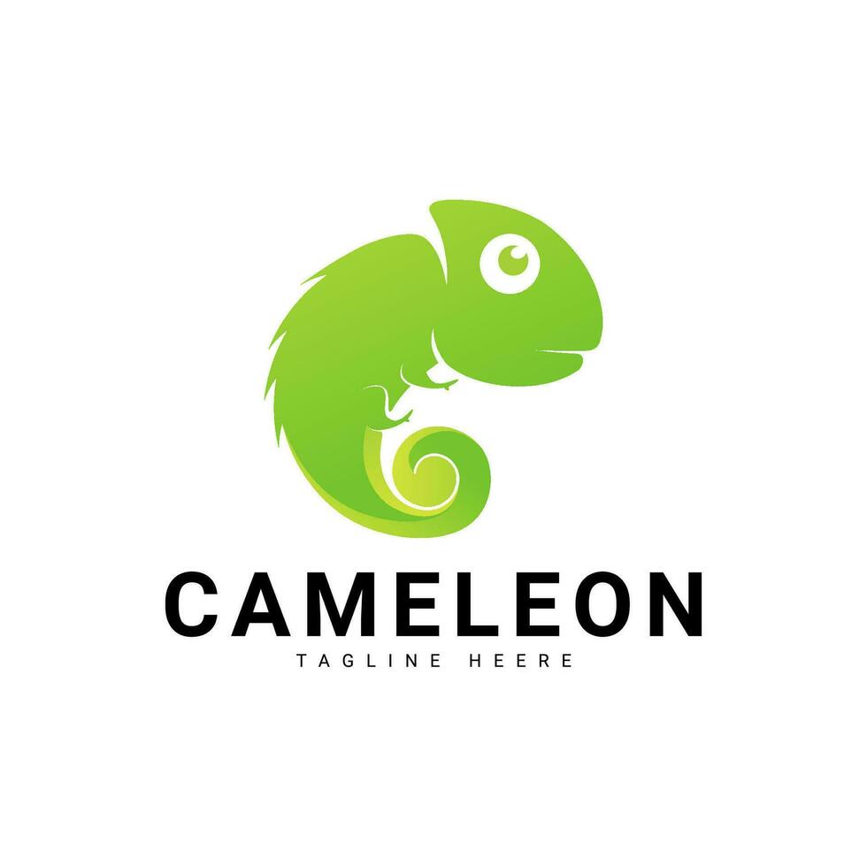 trendy and modern green chameleon logo vector