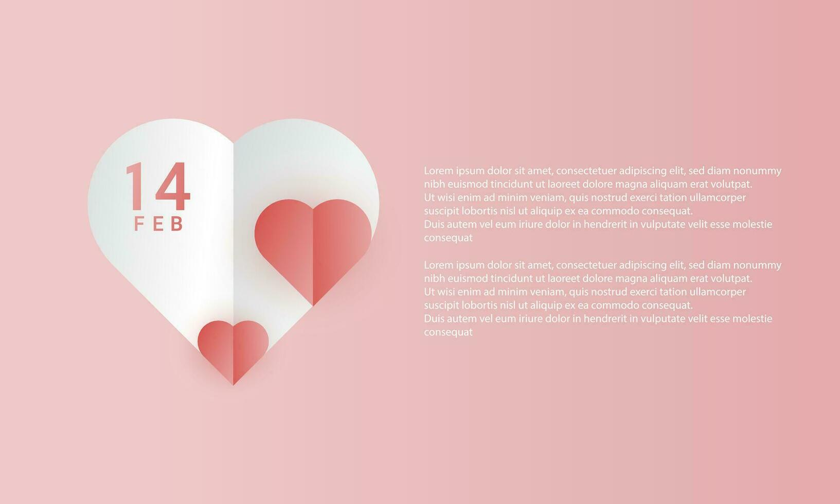 Valentine's themed background design with a paper cut style, perfect for Valentine's Day backgrounds vector