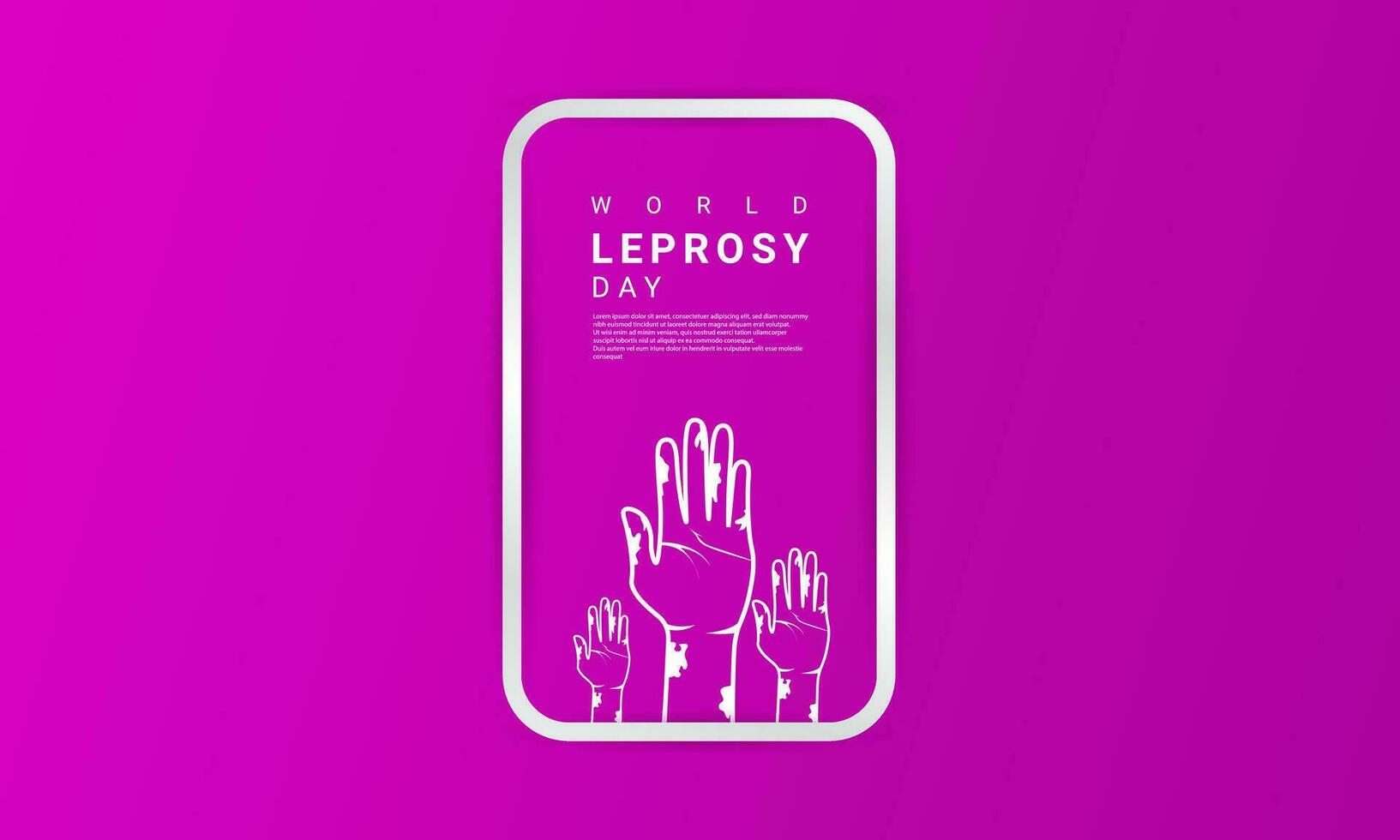 World Leprosy day background is purple in color with a modern design style vector