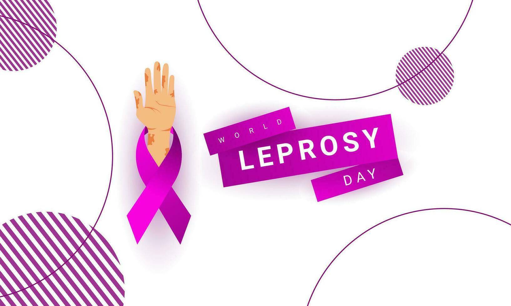 World Leprosy day background is purple in color with a modern design style vector