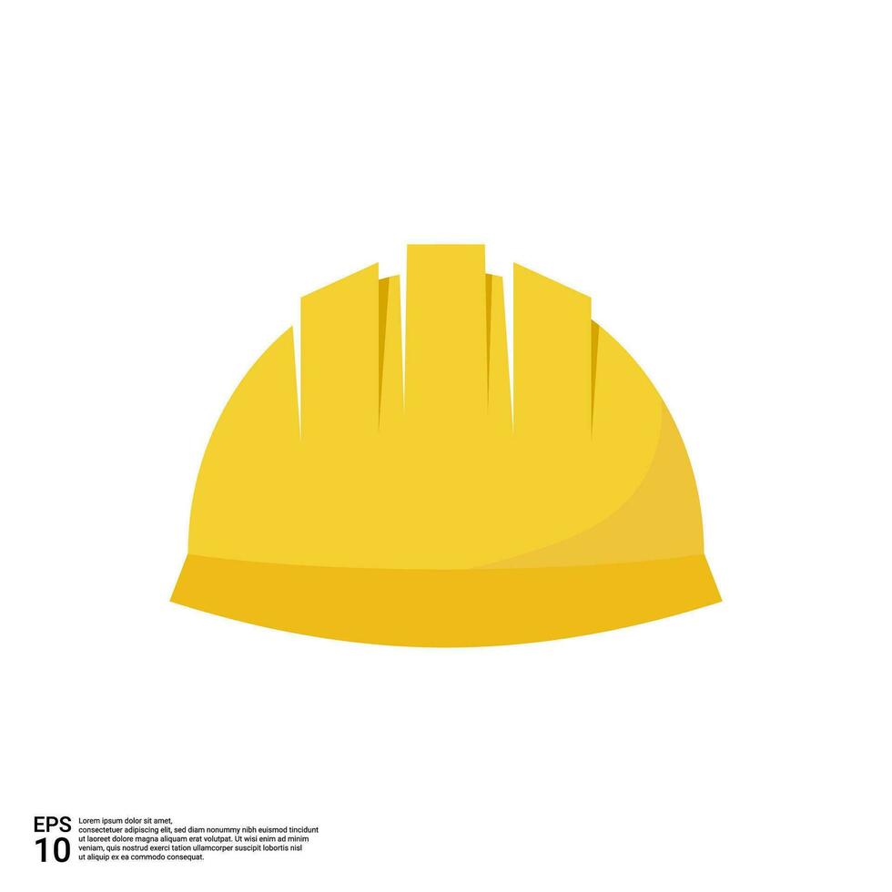 Yellow project helmet illustration in flat design style vector