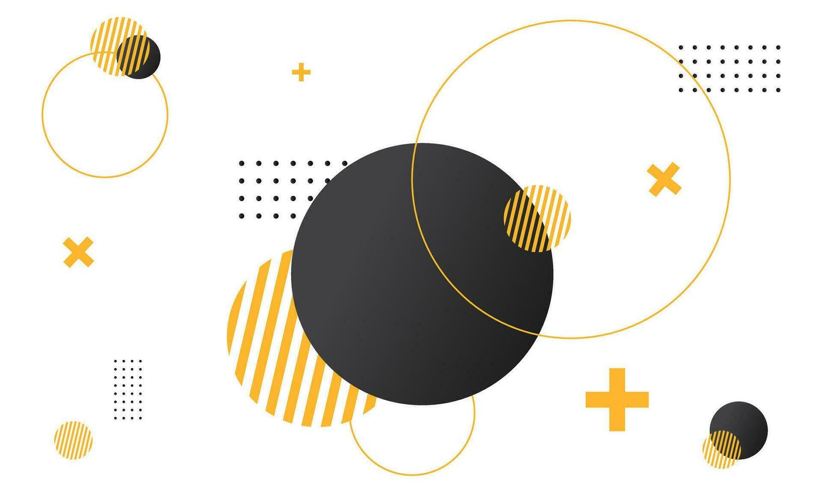 Modern and trendy geometric abstract background, in yellow and black. vector