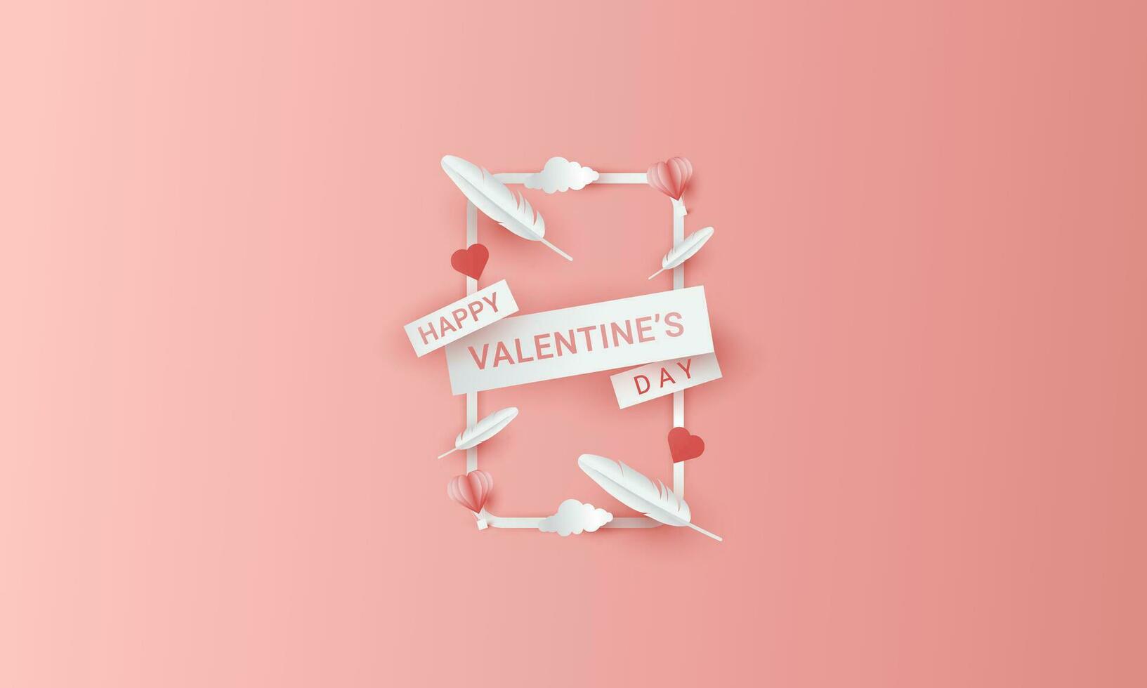 Valentine's themed background design with a paper cut style, perfect for Valentine's Day backgrounds vector