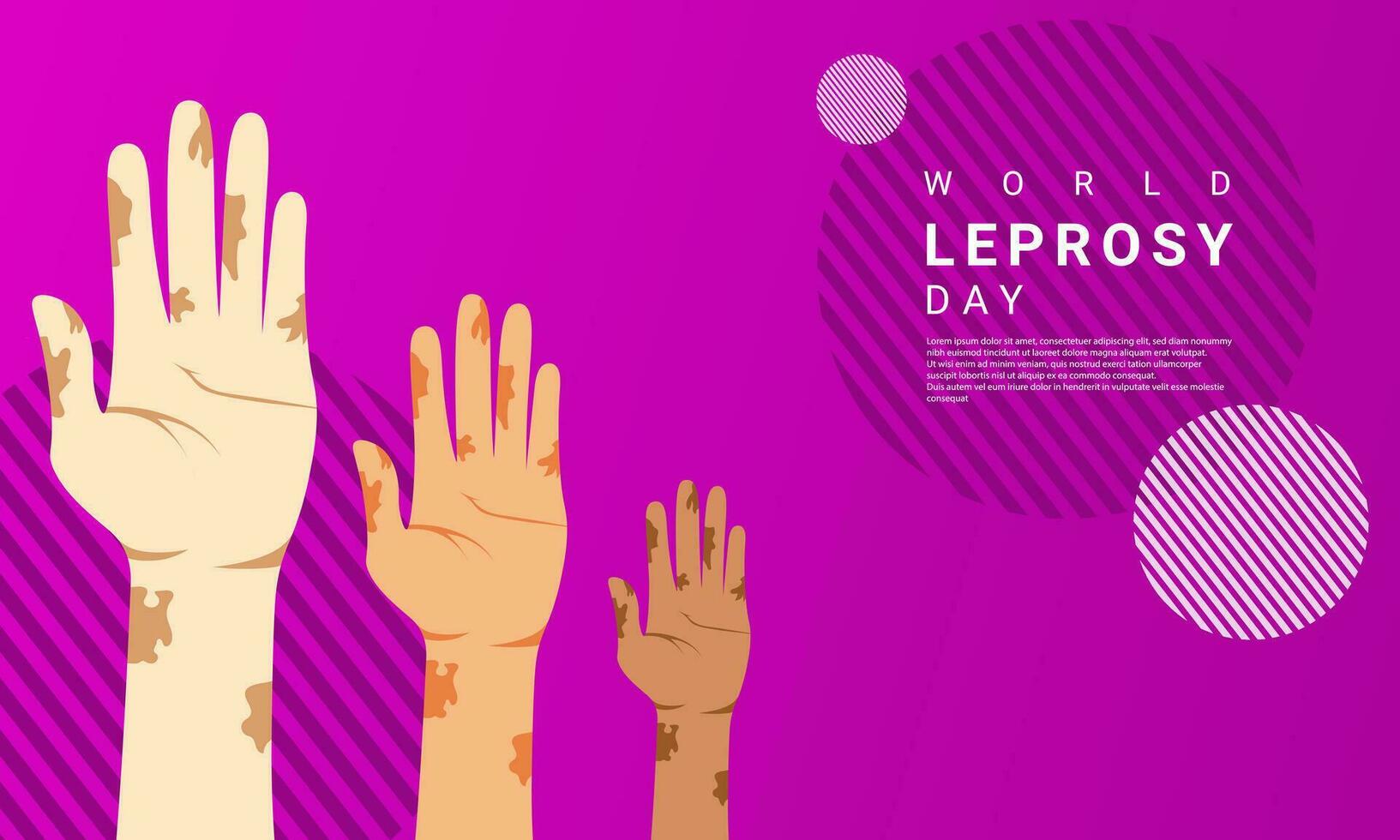 World Leprosy day background is purple in color with a modern design style vector