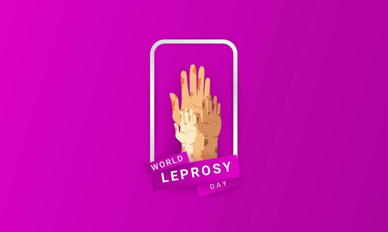 World Leprosy day background is purple in color with a modern design style vector