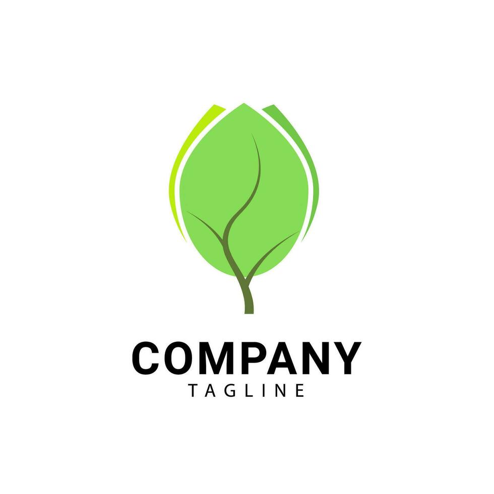 green plant logo which looks modern and trendy vector