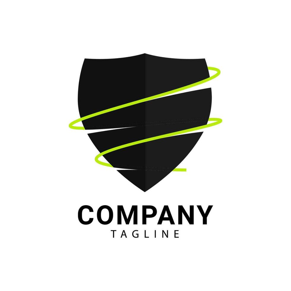 shield logo in black and green vector