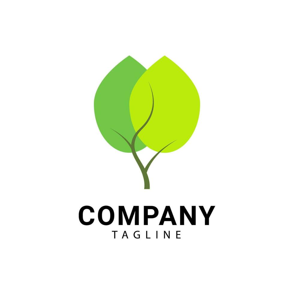 green plant logo which looks modern and trendy vector