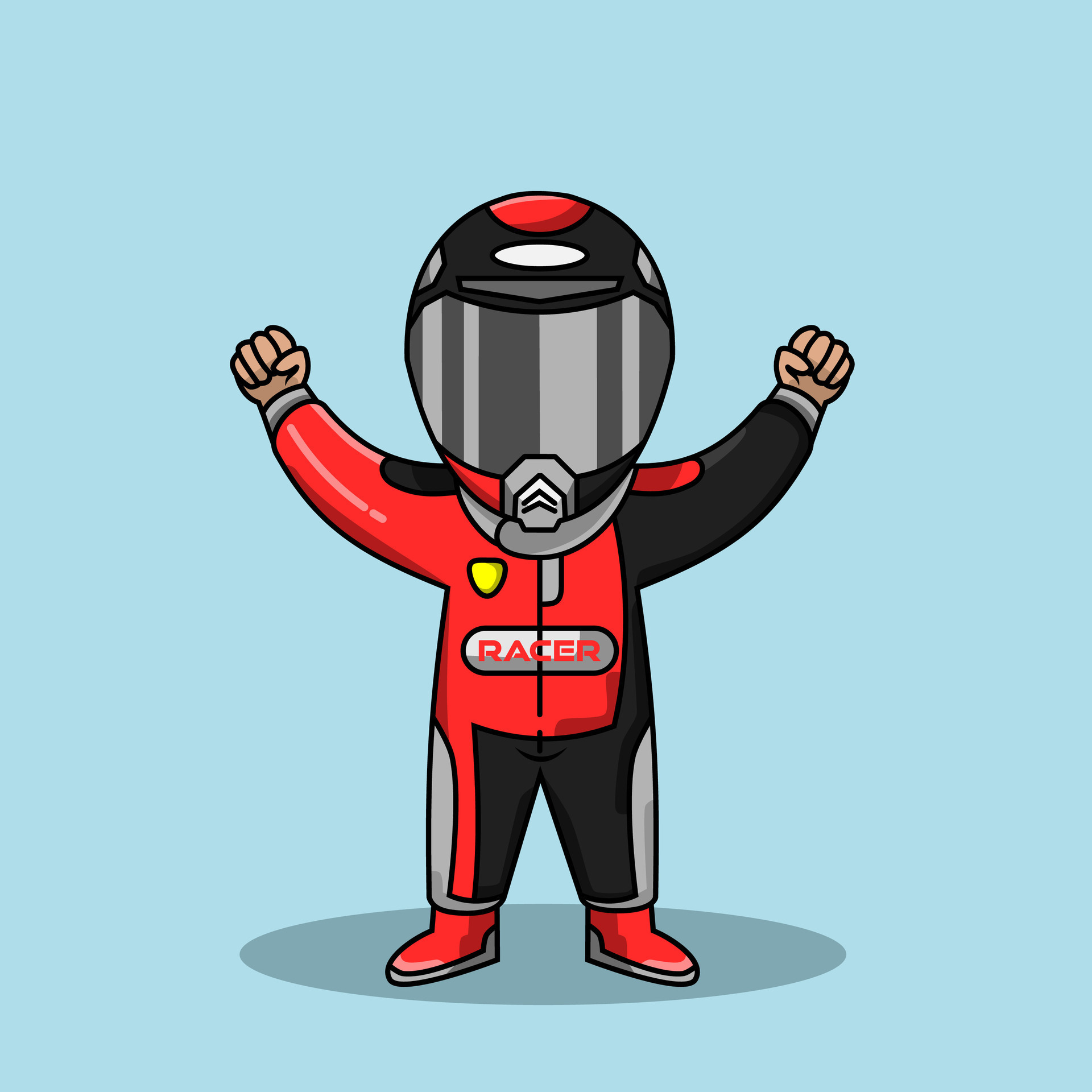 Cute racer wearing helmet and suit vector illustration 25724125 Vector ...