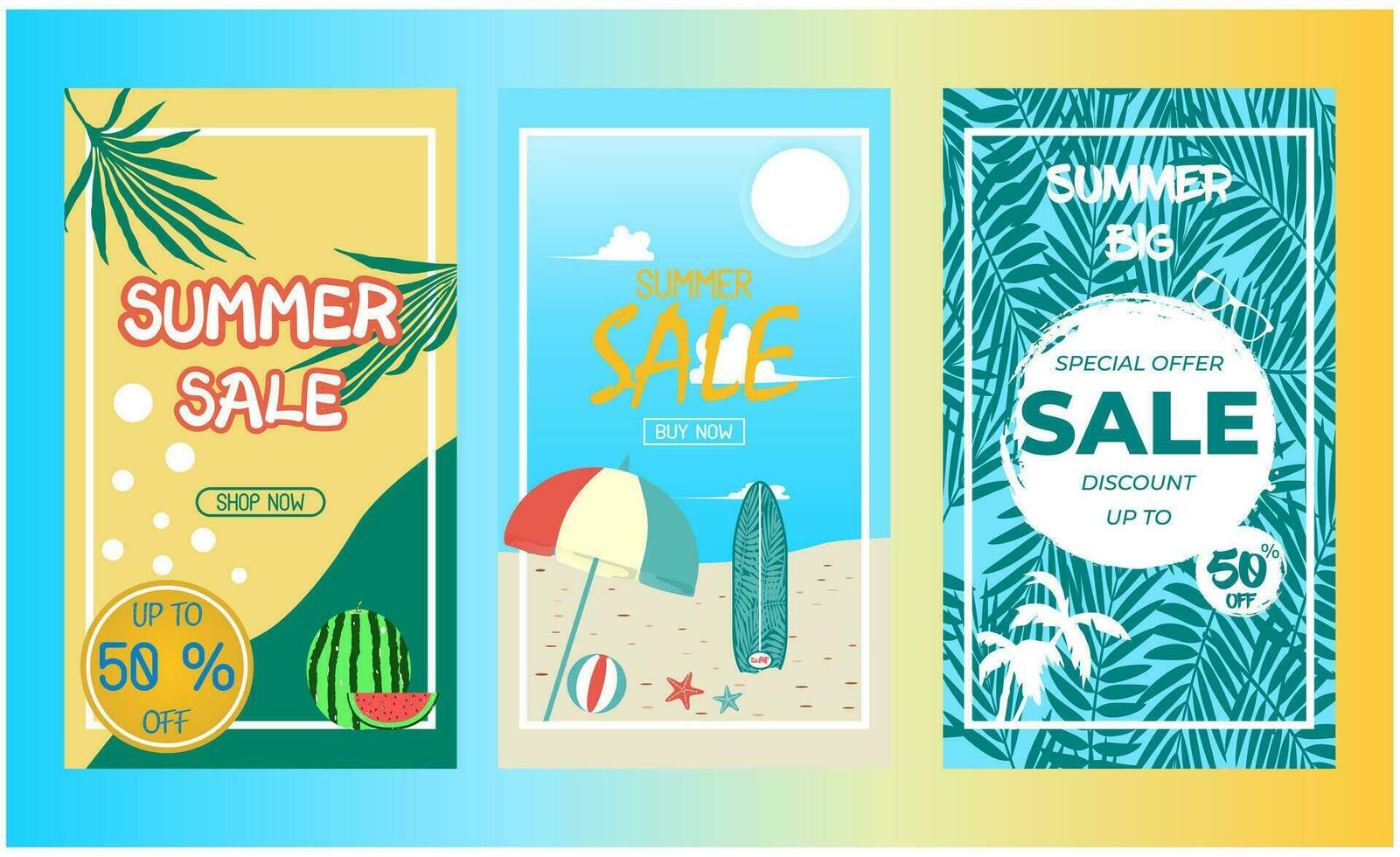 verano rebaja póster vector ilustración