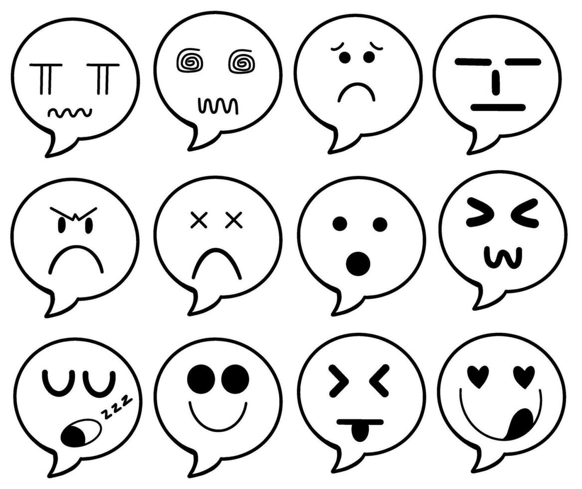 emoji emotion element vector set illustration