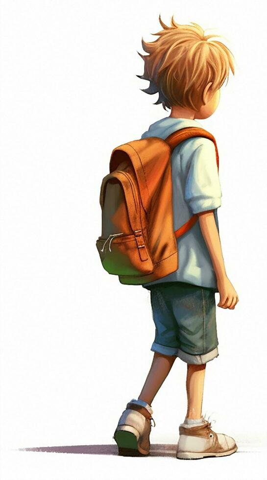 Portrait confident cartoon character student boy photo