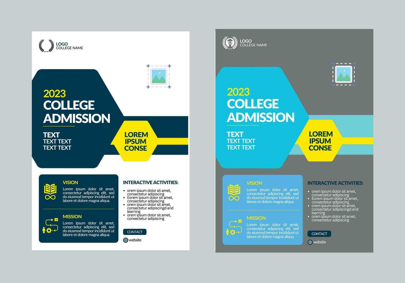 College Admission Flyer Leaflet Brochure Design vector