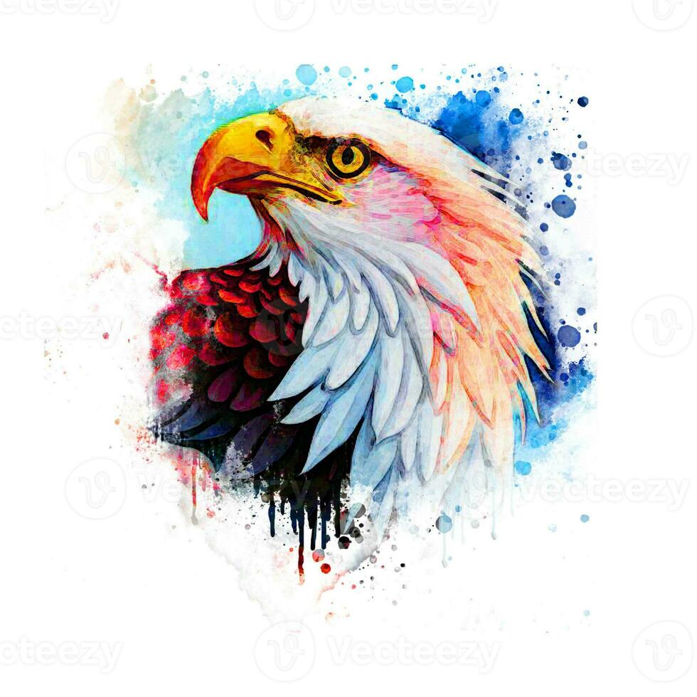 Photo Eagle Design with American Flag