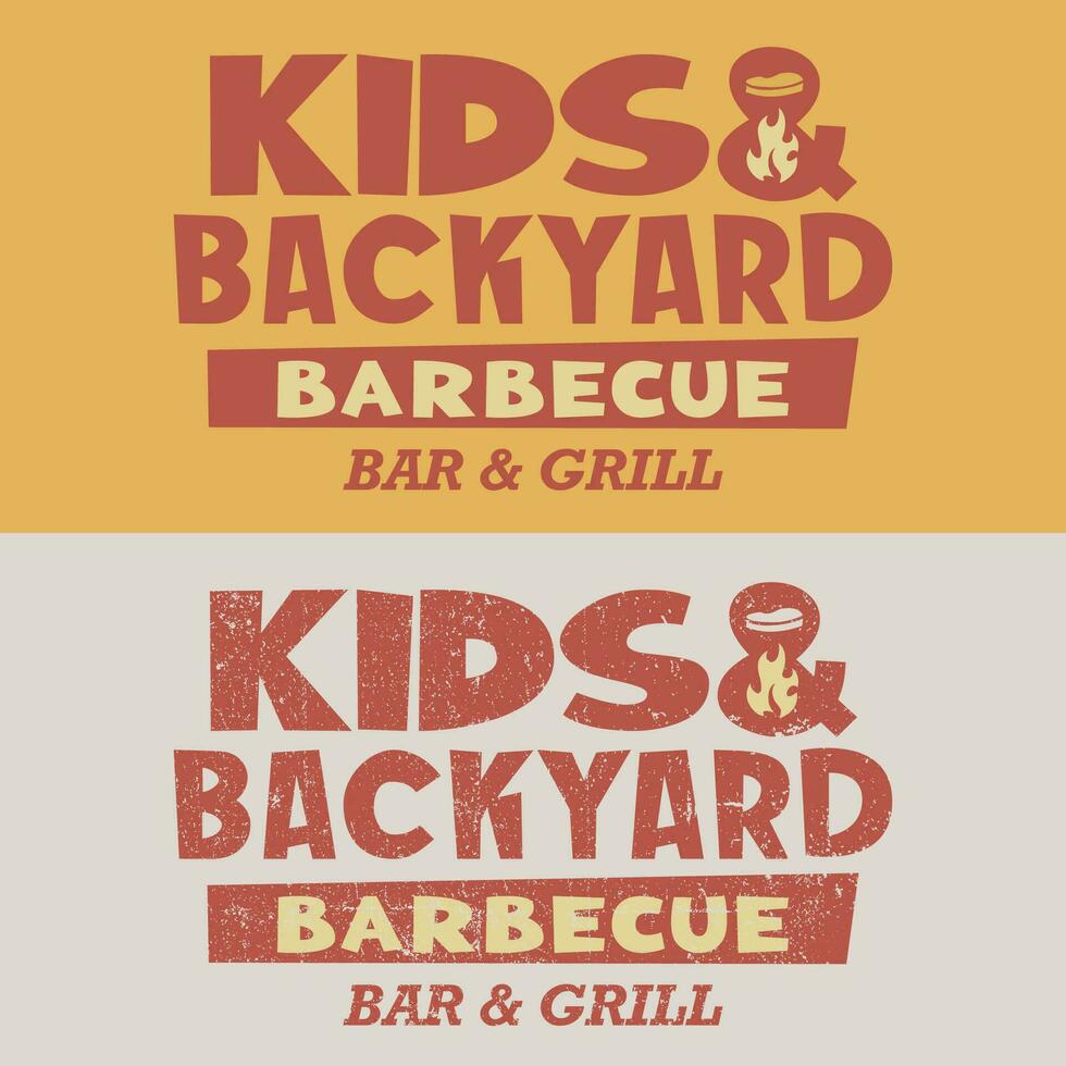 Playful fun backyard barbecue logo vector