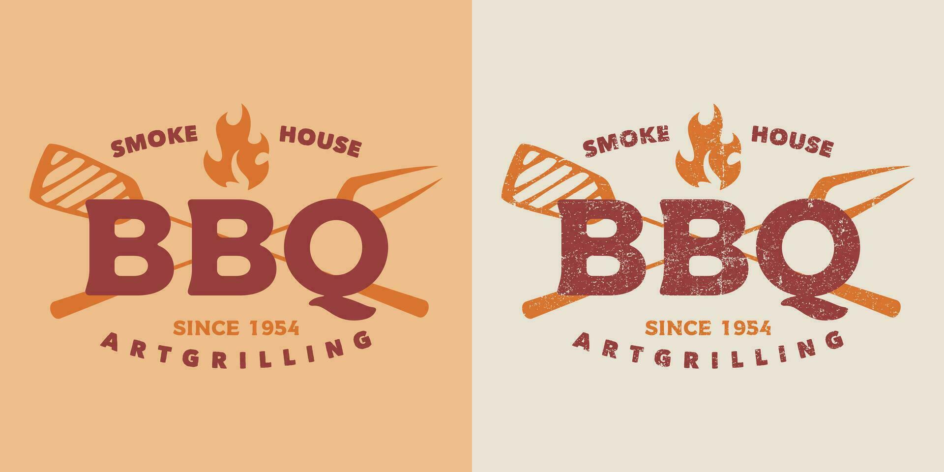 Smokehouse bbq logo badge vector